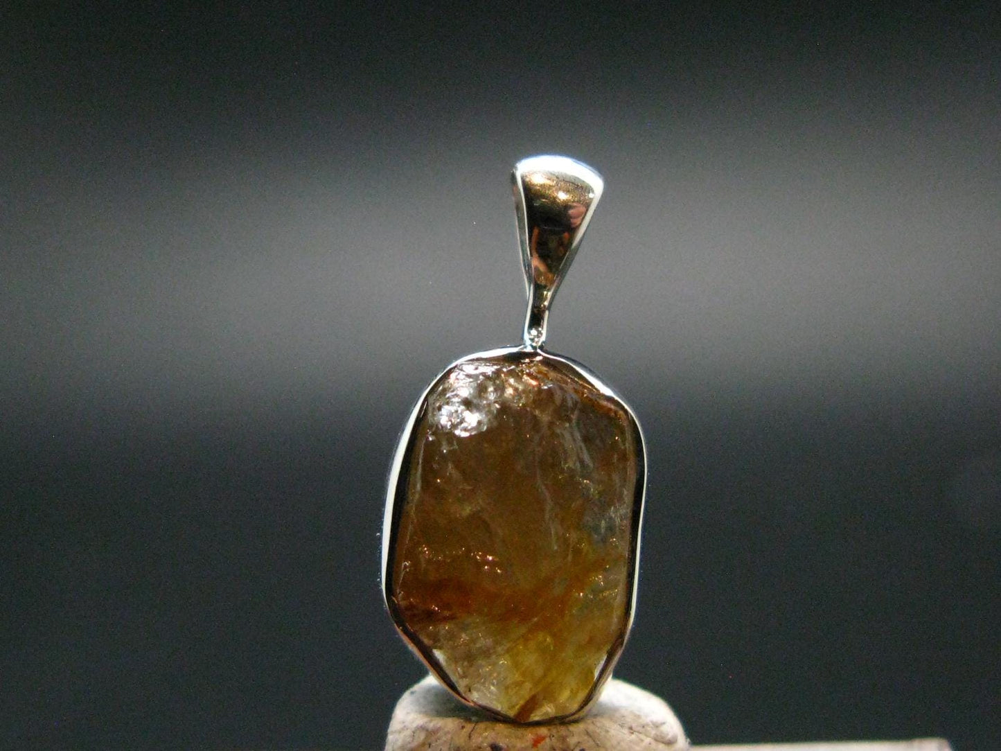 Rare Herderite Crystal Silver Pendant from Brazil - 0.7" - 1.16 Grams