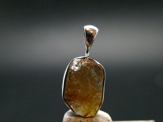 Rare Herderite Crystal Silver Pendant from Brazil - 0.7" - 1.16 Grams