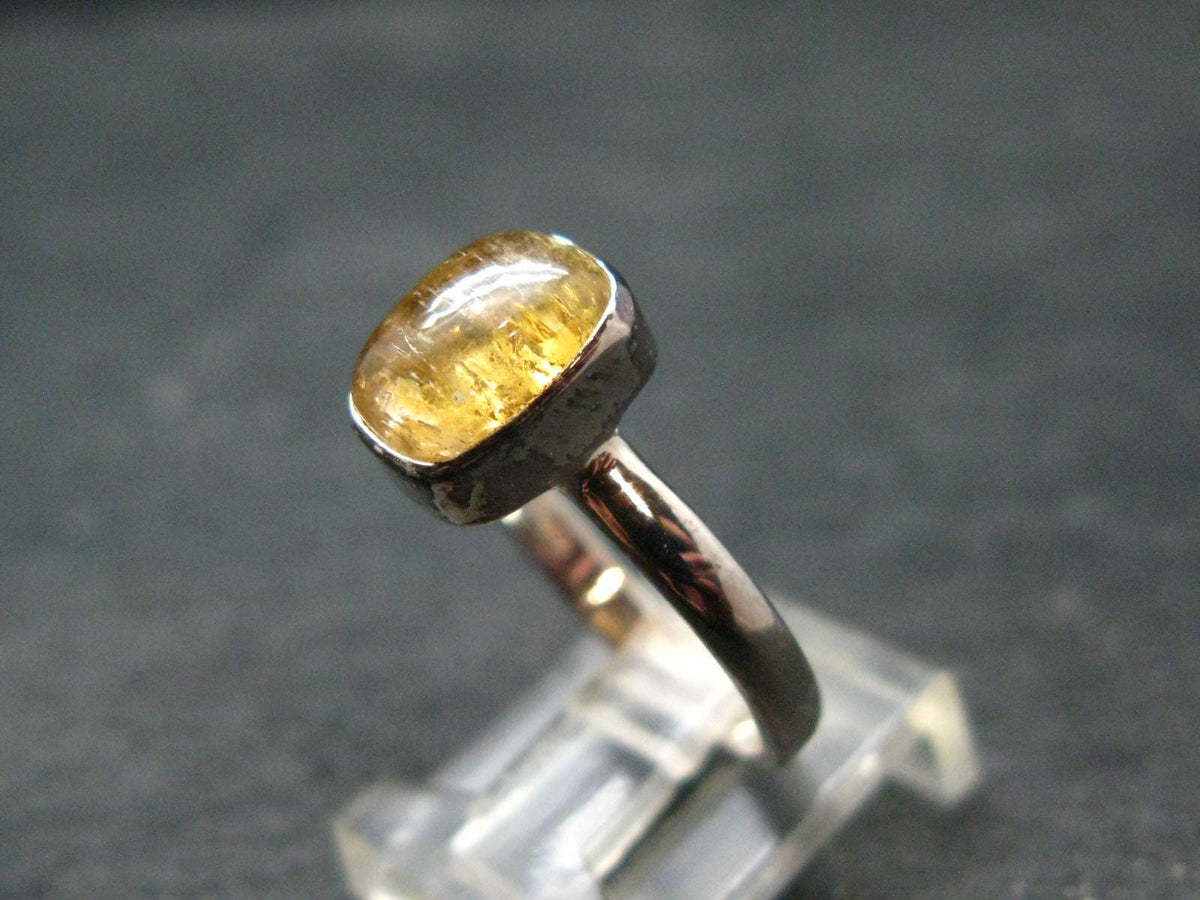 Fabulous Untreated Faceted Gem Imperial Topaz 925 Silver Ring from Brazil - Size 8 - 3.15 Grams