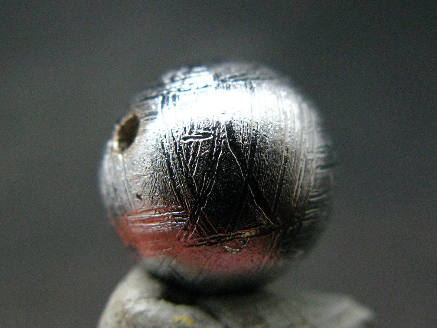 Muonionalusta Meteorite 12mm Round Bead from Sweden