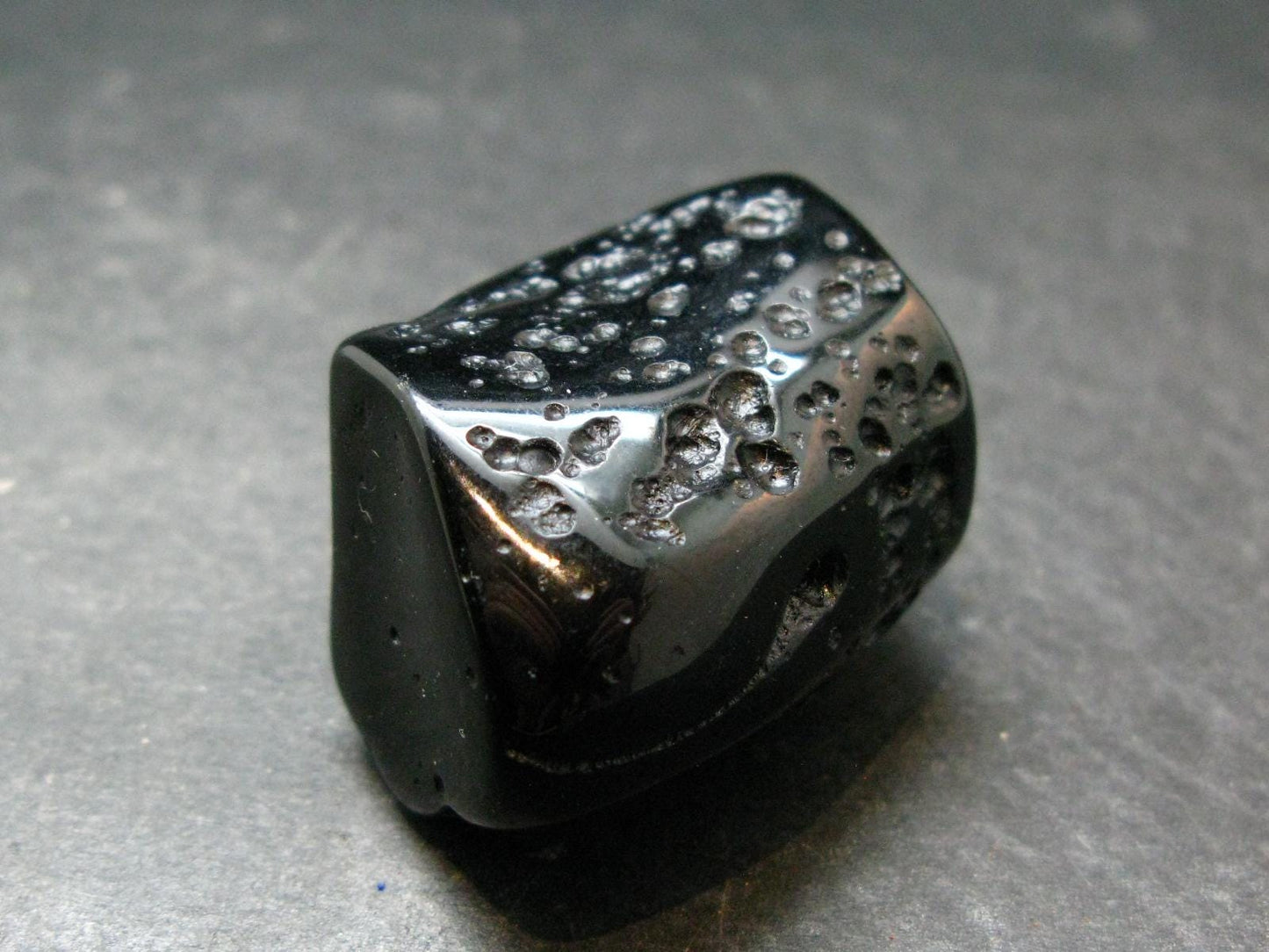 Rare Large Black Tibetan Tektite Tumbled Stone from Tibet - 1.4" - 34.46 Grams