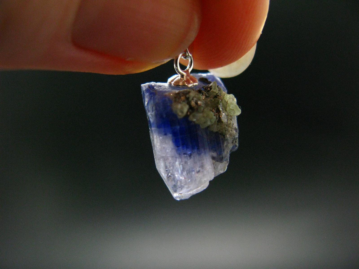 Tanzanite Pendant In Sterling Silver From Tanzania - 0.9" - 1.69 Grams