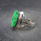 Uvarovite (Green Chromium Garnet) Cluster Silver Ring from Russia - Size 5.5 - 6.41 Grams
