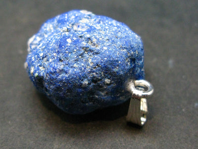 Azurite Nodule Crystal Sterling Silver Pendant from Russia - 1.2" - 8.82 Grams