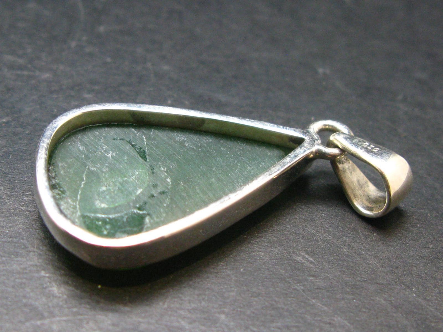Nephrite Jade Cabochon Pendant From Canada - 1.5" - 6.39 Grams