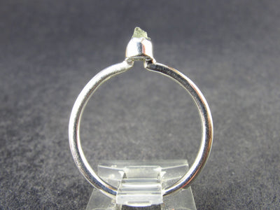 Cute Raw Moldavite Tektite Silver Ring from Czech Republic - Size 8 - 1.72 Grams