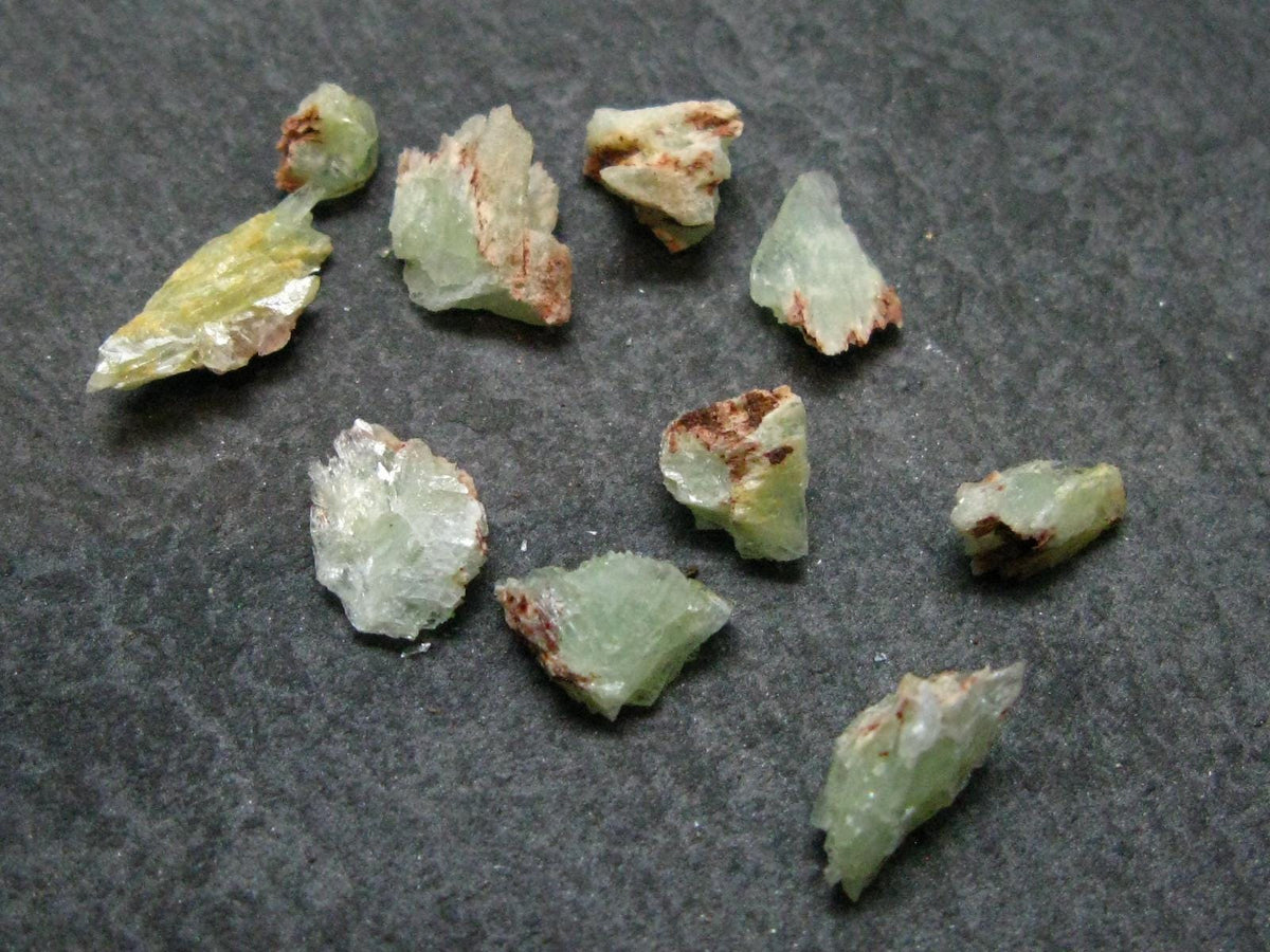 lot of 10 Very Rare Phosphophyllite Crystals From Bolivia - 7.70 Carats
