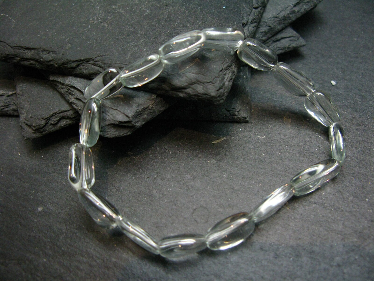 Prasiolite Green Amethyst Genuine Bracelet ~ 7 Inches ~ 10mm Tumbled Beads