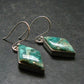 Quantum Quattro Shattuckite Malachite Dioptase Chrysocola Silver Earrings from Namibia - 1.4" - 5.16 Grams