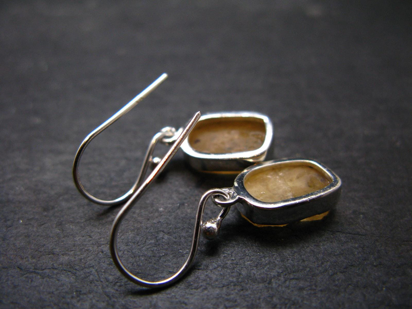 Rare Agni Gold Danburite Silver Earrings From Tanzania - 2.90 Grams - 1.1"