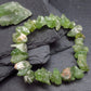 Peridot Genuine Bracelet ~ 7 Inches ~ 12mm Crystal Beads