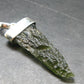 Gem Moldavite Tektite SS Pendant From Czech Republic - 2.1" - 5.8 Grams