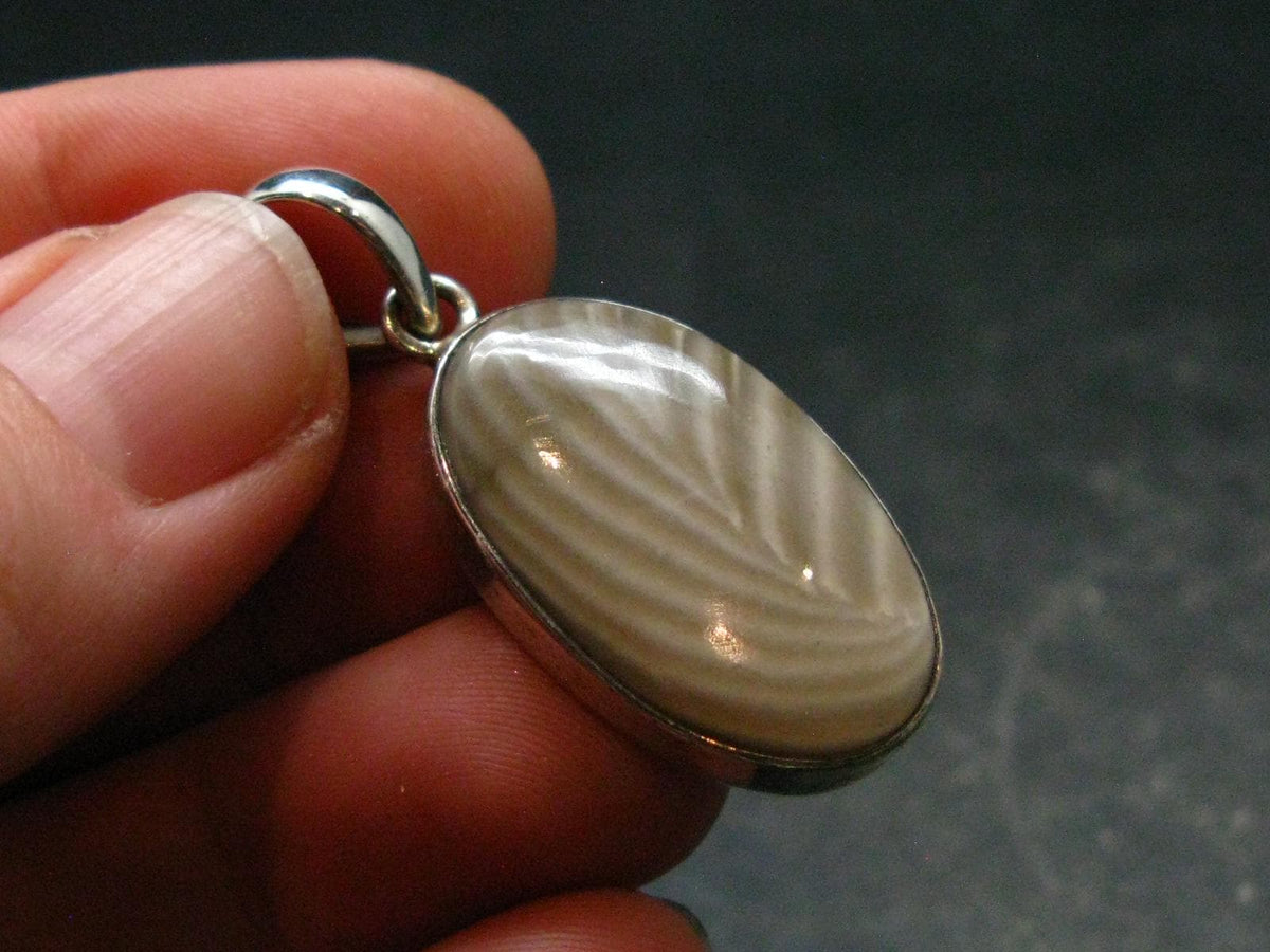 Rare Flint Silver Pendant from Poland - 1.4" - 4.73 Grams