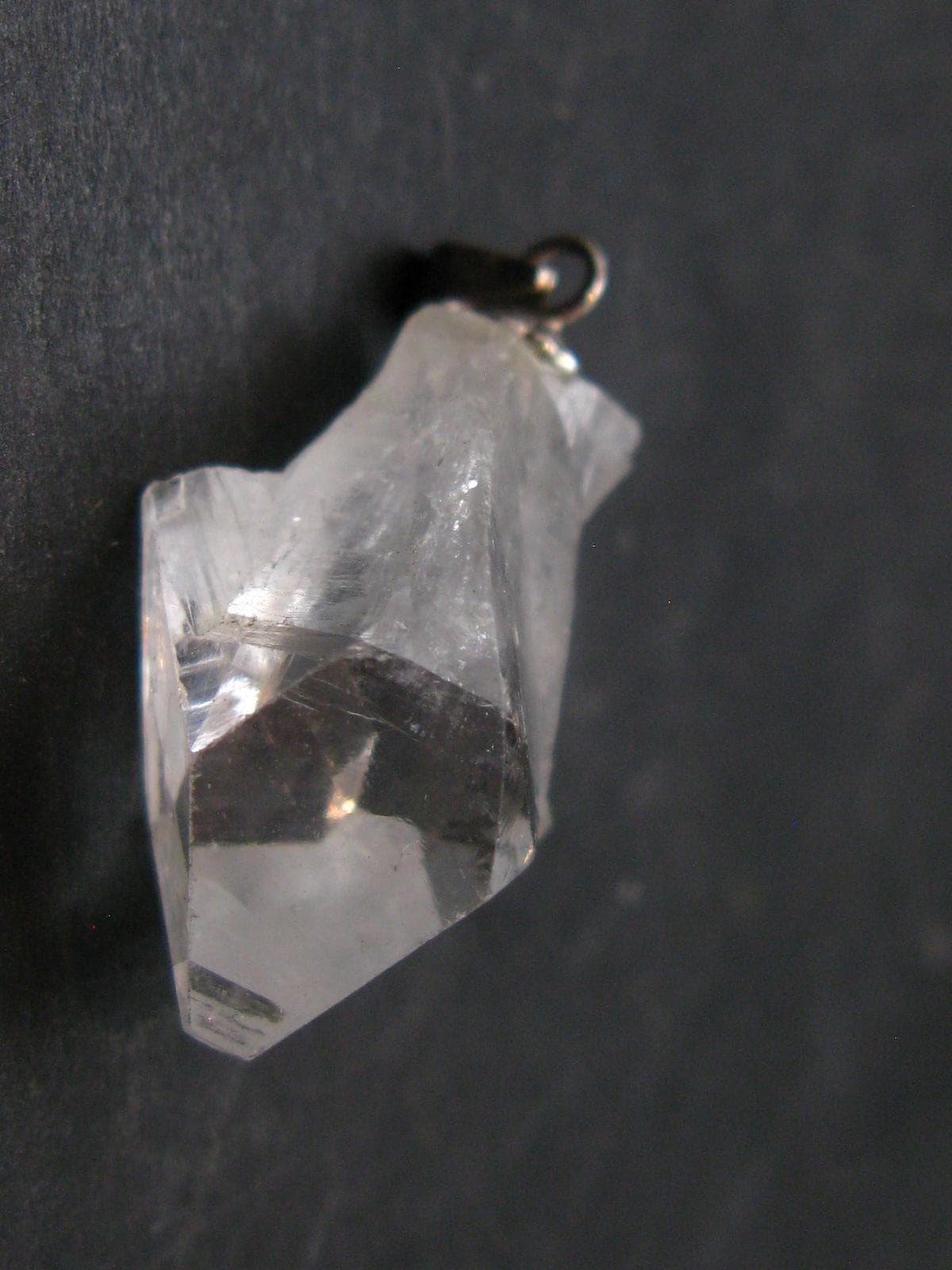Clear Apophylite Apophyllite Crystal Silver Pendant From India - 1.1" - 2.86 Grams