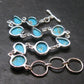 Amazing Intense Blue Genuine Turquoise Silver Bracelet - Adjustable Size - 13.67 Grams