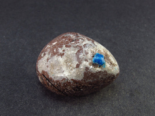 Cavansite on Stilbite Tumbled Stone From India - 1.2" - 21.0 Grams