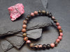 Rhodonite Genuine Bracelet ~ 7 Inches ~ 6mm Round Beads