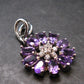 Rich Purple Faceted Amethyst Sterling Silver Pendant From Brazil - 1.0" - 3.56 Grams