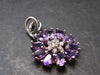 Rich Purple Faceted Amethyst Sterling Silver Pendant From Brazil - 1.0" - 3.56 Grams