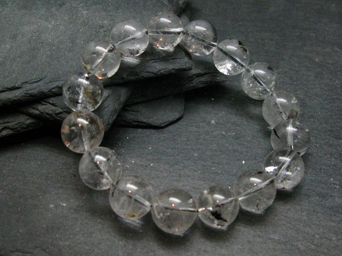 Herkimer Diamond Genuine Bracelet ~ 7 Inches ~ 12 mm Round Beads