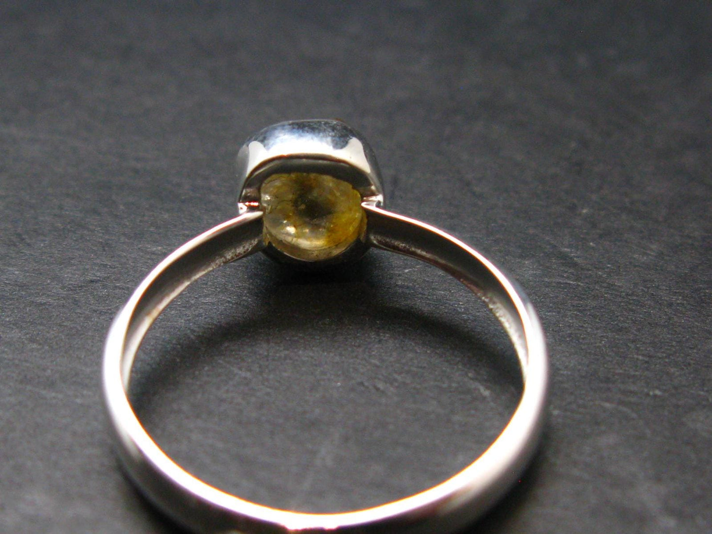 Green Herderite Silver Ring From Brazil - 1.82 Grams - Size 8