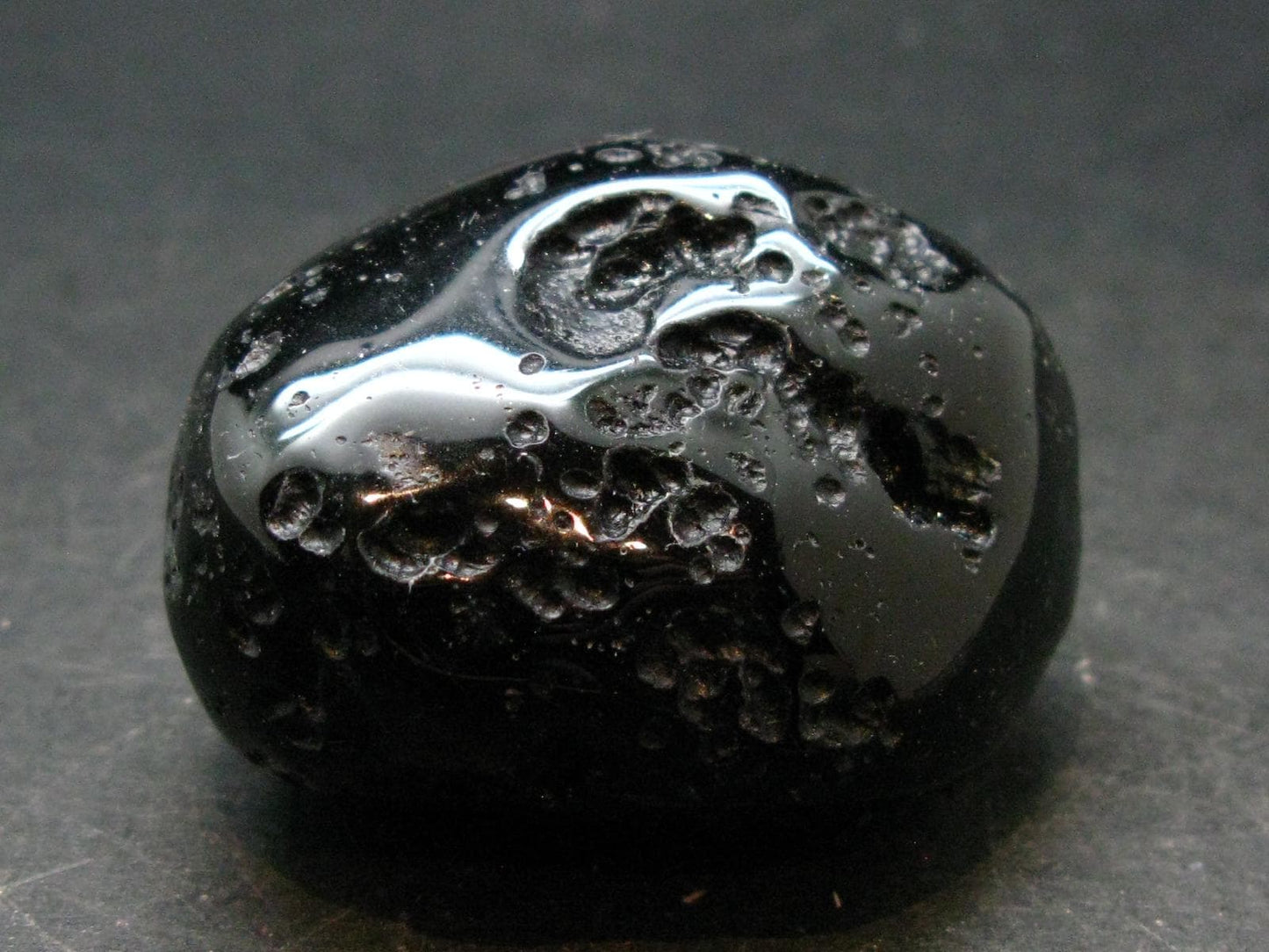 Rare Large Black Tibetan Tektite Tumbled Stone from Tibet - 1.9" - 57.38 Grams