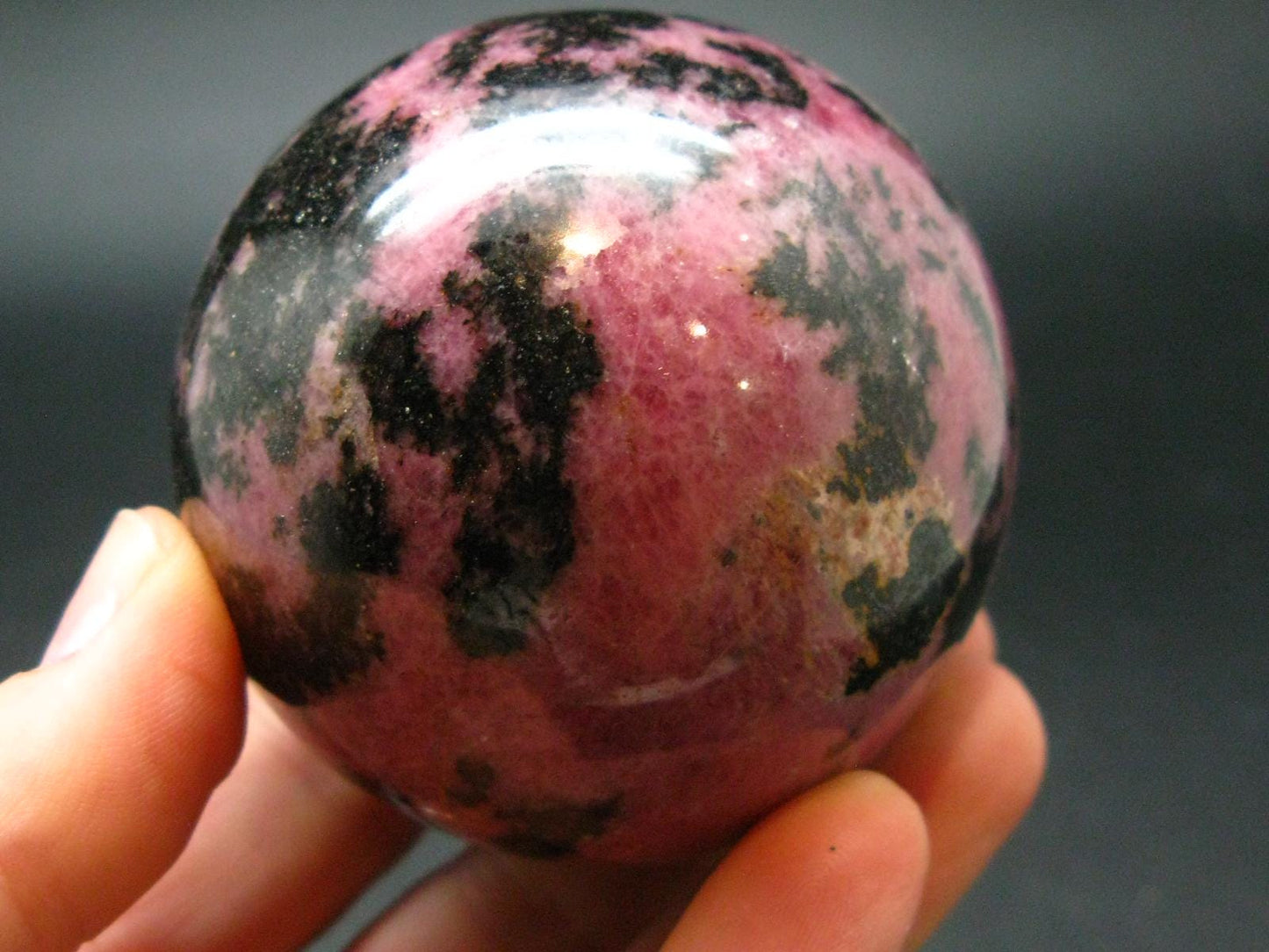 Pink Rhodonite Rodonite Sphere Ball From Canada - 2.2" - 343.56 Grams