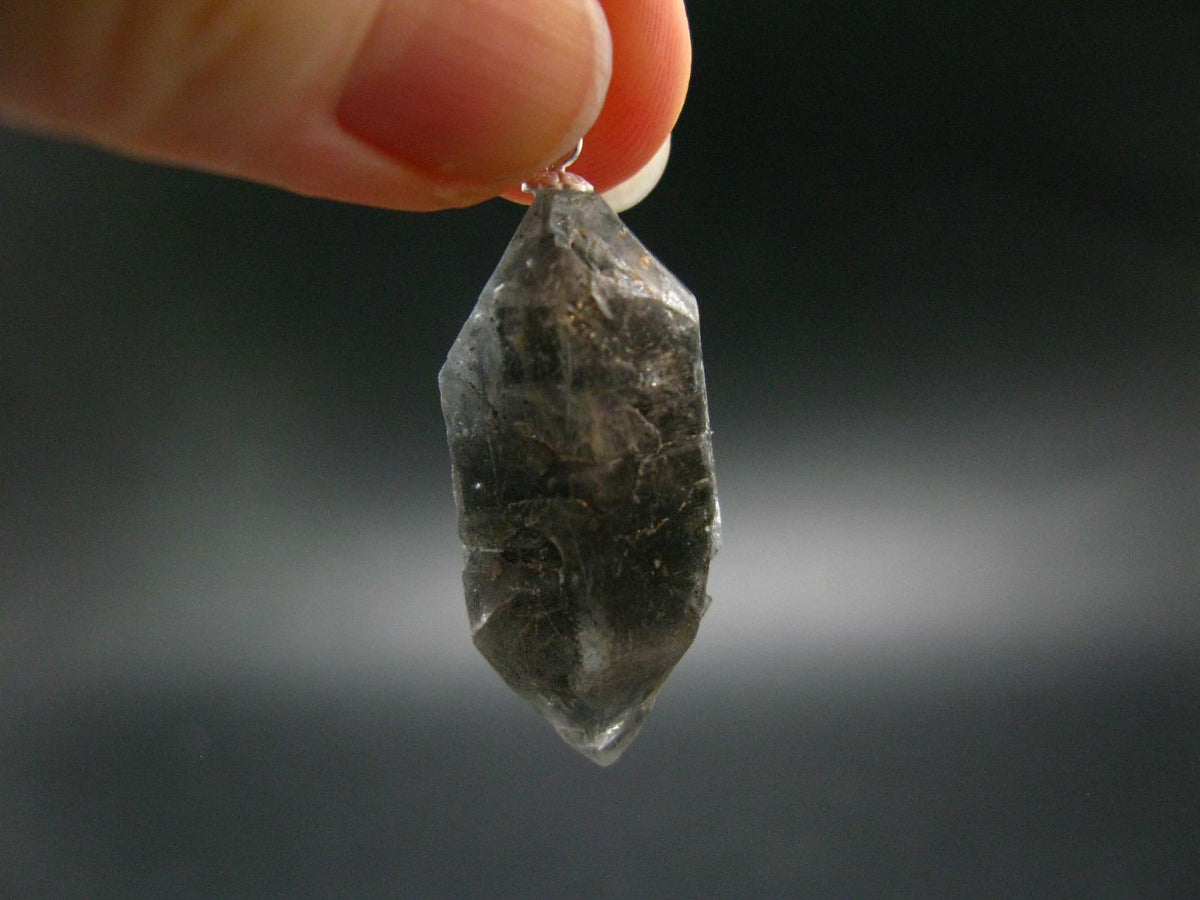 Nice Terminated Tibetan Black Quartz Pendant from Tibet - 1.6" - 7.33 Grams