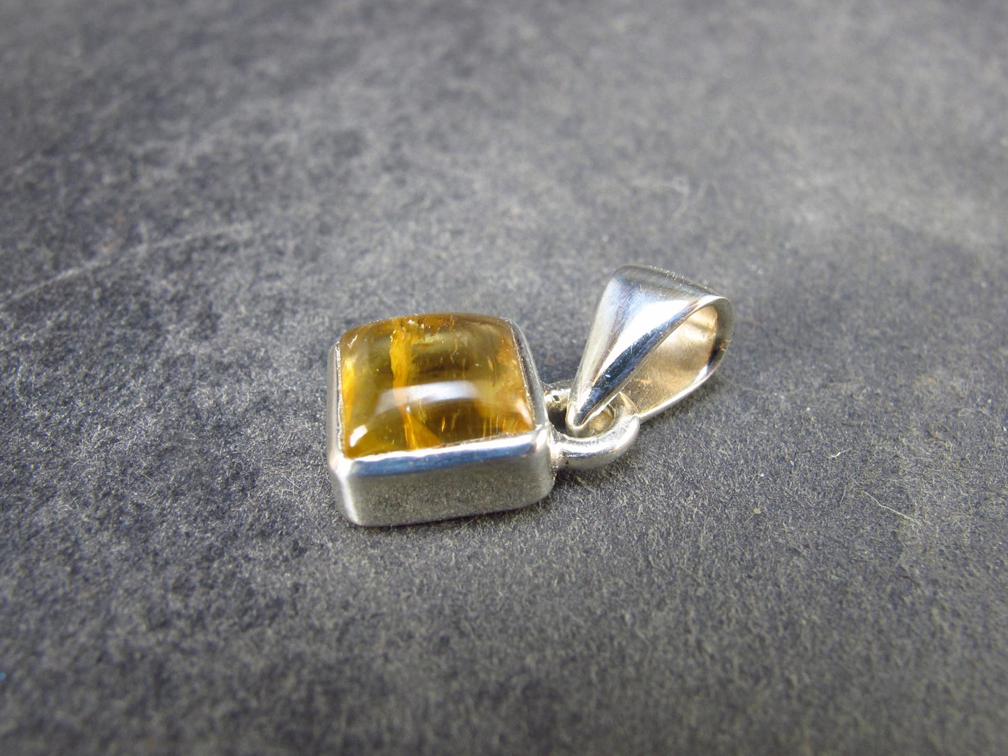 Imperial Topaz Crystal Silver Pendant from Brazil - 0.7" - 1.78 Grams