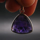 Large Genuine Rich Purple Amethyst Sterling Silver Pendant From Brazil - 1.1" - 4.0 Grams