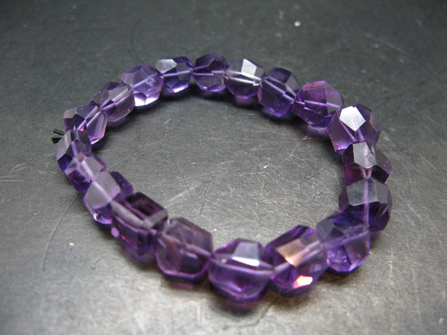 AAA Grade Amethyst Gem Genuine Bracelet ~ 7 Inches ~ 12mm Facetted Beads