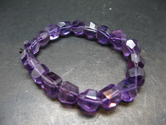 AAA Grade Amethyst Gem Genuine Bracelet ~ 7 Inches ~ 12mm Facetted Beads