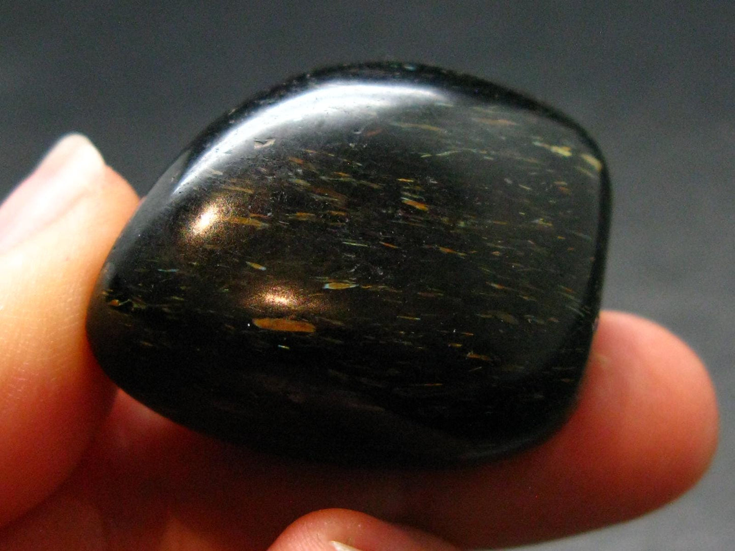 Rare Nuumite Nuummite Tumbled Stone From Greenland - 27.39 Grams - 1.3"