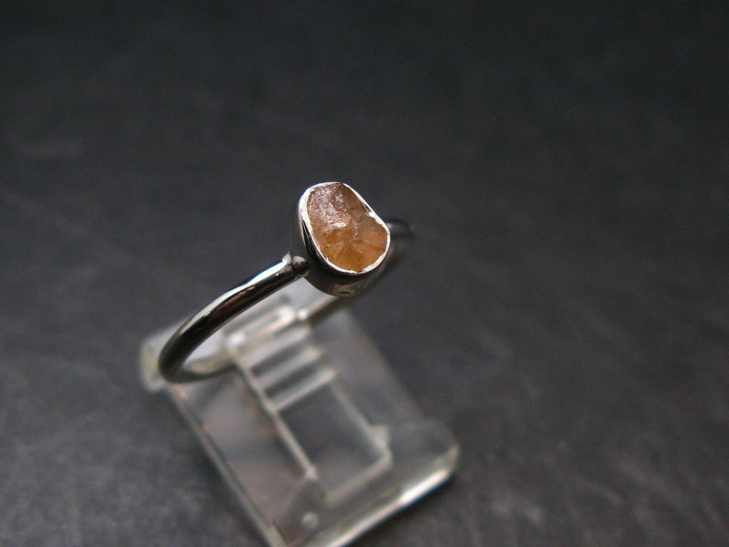 Hessonite Garnet Silver Ring From Canada - Size 7 - 1.93 Grams