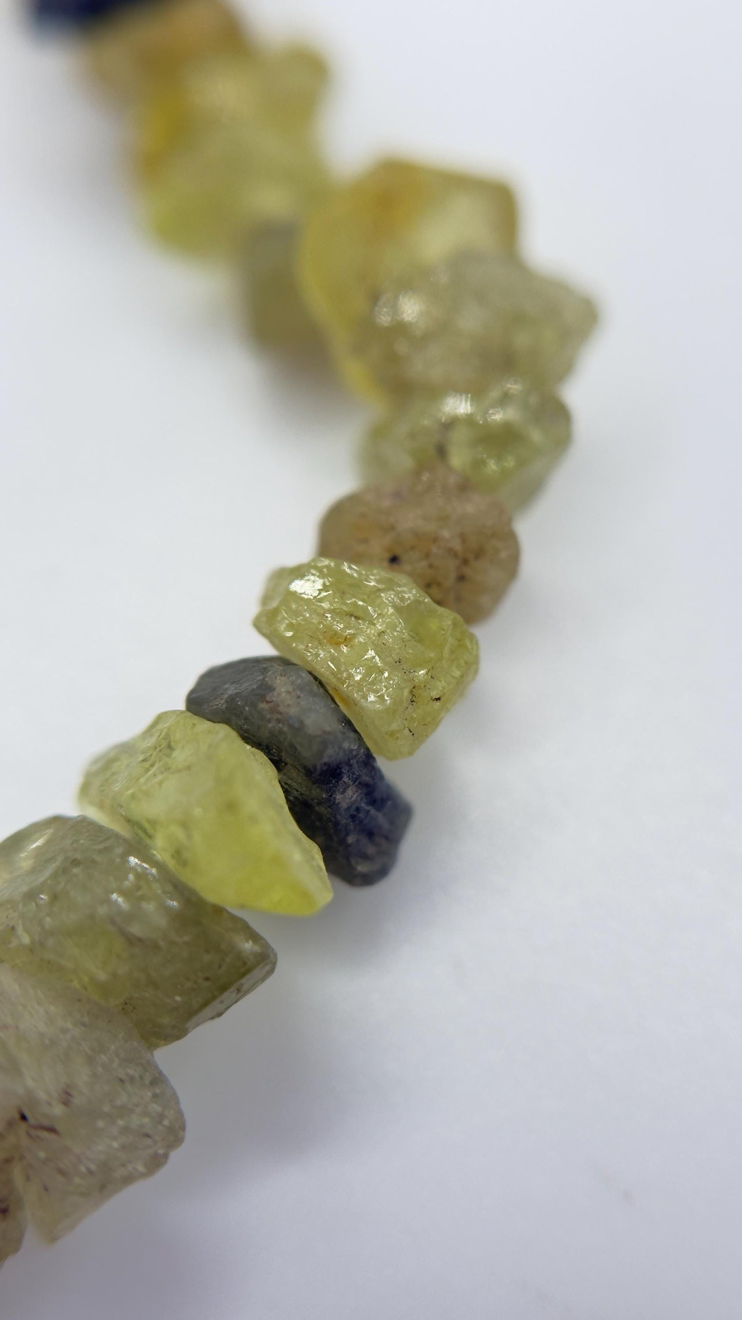 Natural Chrysoberyl Chip Bracelet, Raw Crystal Gemstone Stretch Jewelry