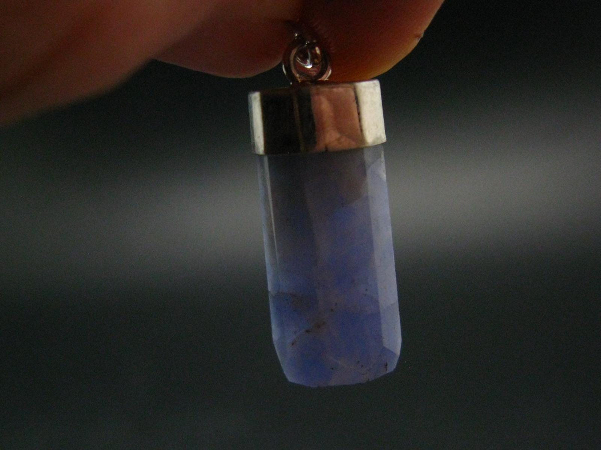 Rare Raw Hackmanite Silver Pendant from Afghanistan - 1.3" - 3.20 Grams