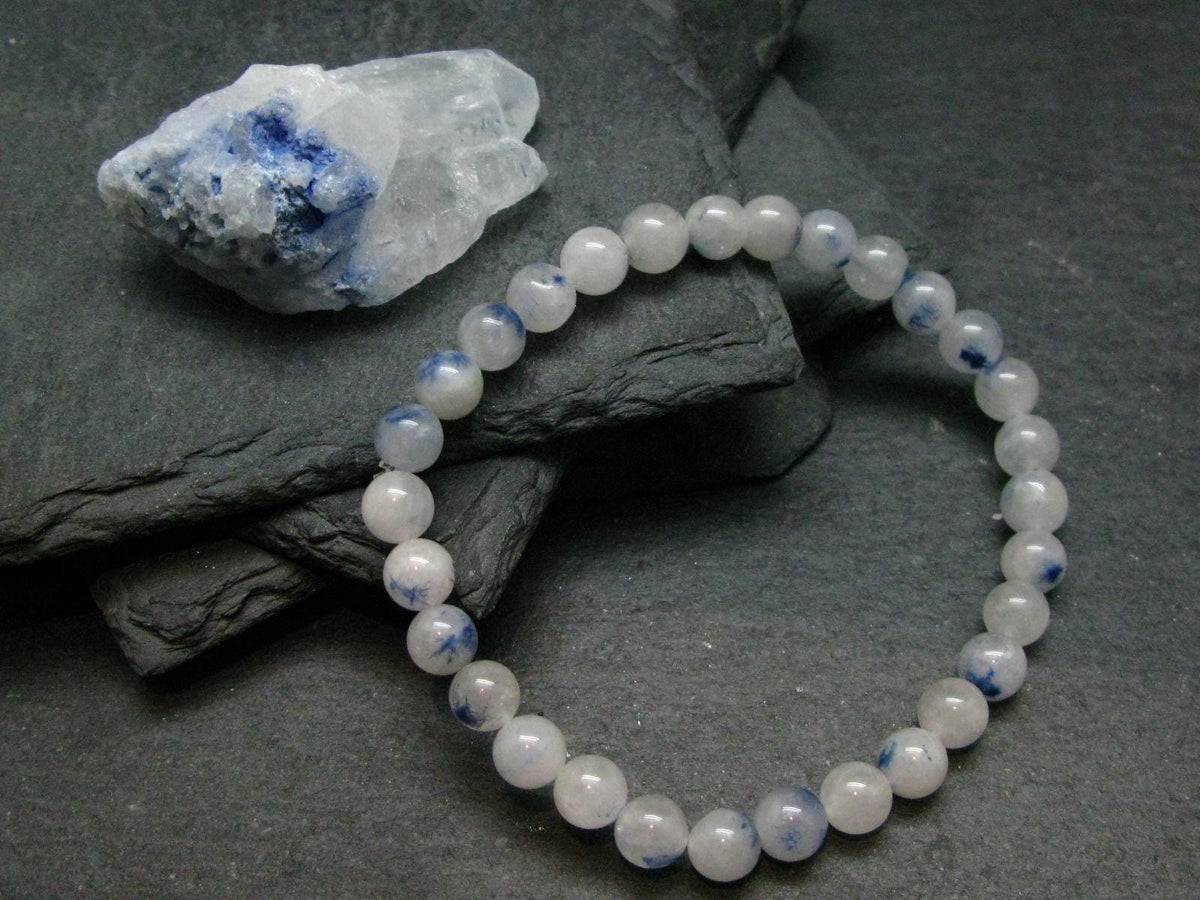 Dumortierite In Quartz Genuine Bracelet ~ 7 Inches ~ 6mm Round Beads