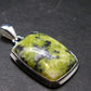 Unique Lizardite Serpentine Silver Plated Pendant from Norway - 1.5" - 6.50 Grams