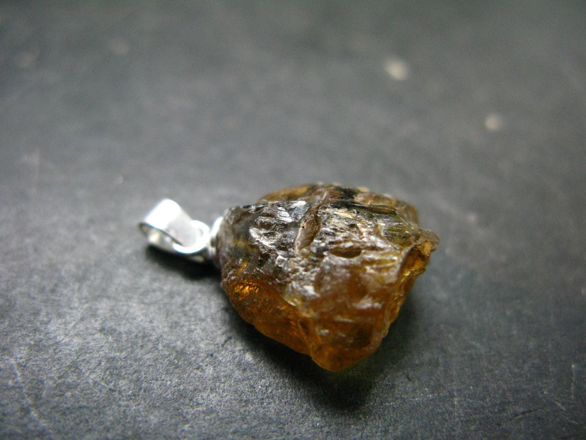 Rare Enstatite Crystal 925 Silver Pendant From Tanzania - 0.9" - 2.29 Grams