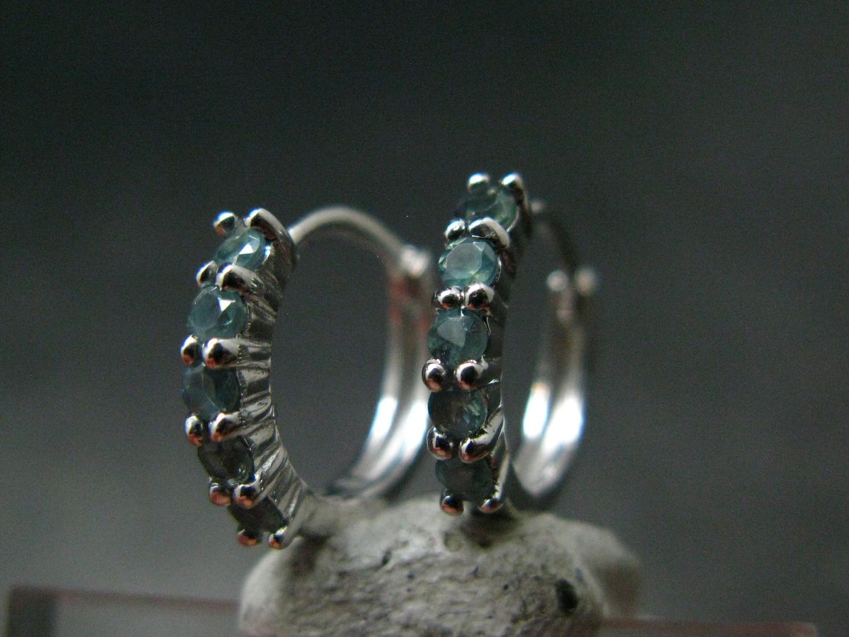 Genuine Alexandrite Gem Silver Earrings From Russia - 1.05 Grams