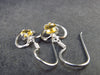 Stone of Success!! Faceted Natural Golden Yellow Citrine 925 Sterling Silver Drop Earrings - 1.0" - 2.10 Grams