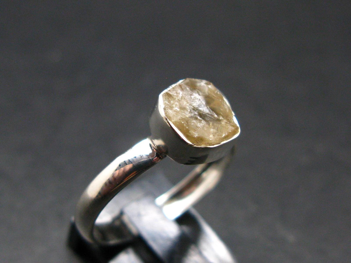 Rare Agni Gold Danburite Silver Ring From Tanzania - 1.89 Grams - size 8