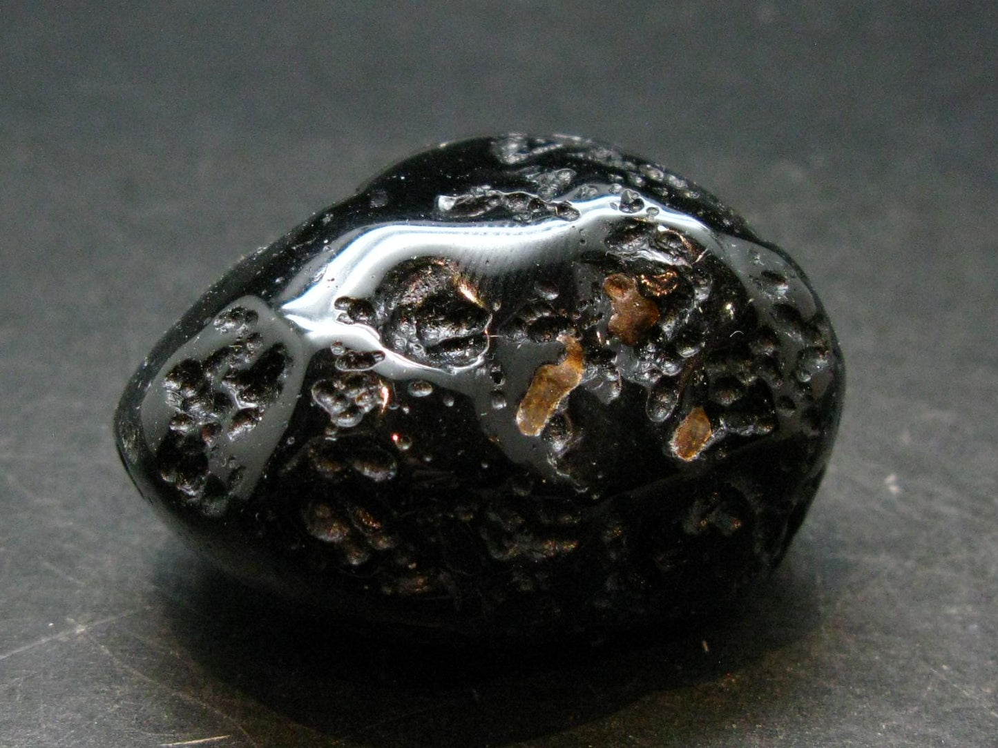 Rare Large Black Tibetan Tektite Tumbled Stone from Tibet - 1.9" - 57.38 Grams