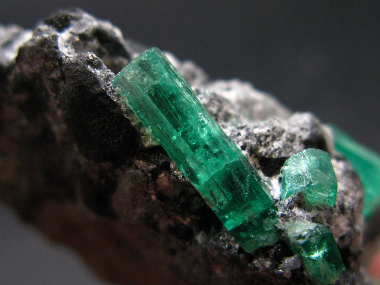 Emerald Beryl Crystals On Matrix From Colombia - 1.9"