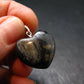Rare ISUA Stone Silver Heart Pendant From Greenland - 1.0" - 4.62 Grams