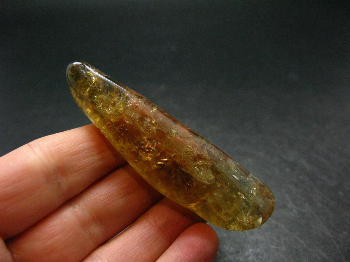 Nice Untreated Rich Yellow Citrine Tumbled Crystal from Zambia - 132.65 Carats - 2.7"