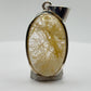 Golden Needle Quartz Pendant – Natural Inclusion Crystal in Sterling Silver