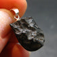 Tibetan Black Tektite Silver Pendant From Tibet - 0.9" - 2.89 Grams