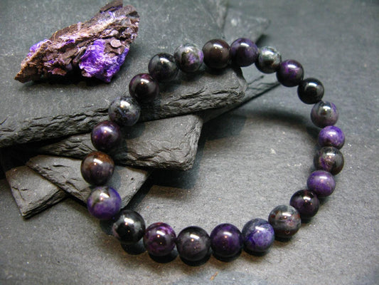 Sugilite Genuine Bracelet ~ 7 Inches ~ 8mm Round Beads