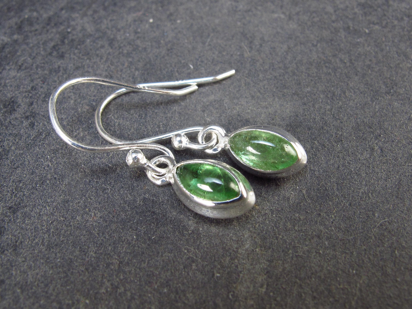Tsavorite Gem Green Garnet Sterling Silver Earrings from Tanzania - 2.06 Grams